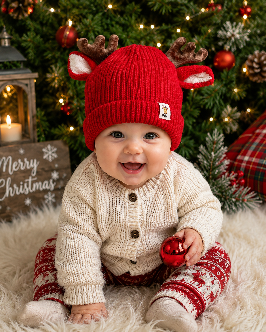 Reindeer Beanie - 0-4 yrs