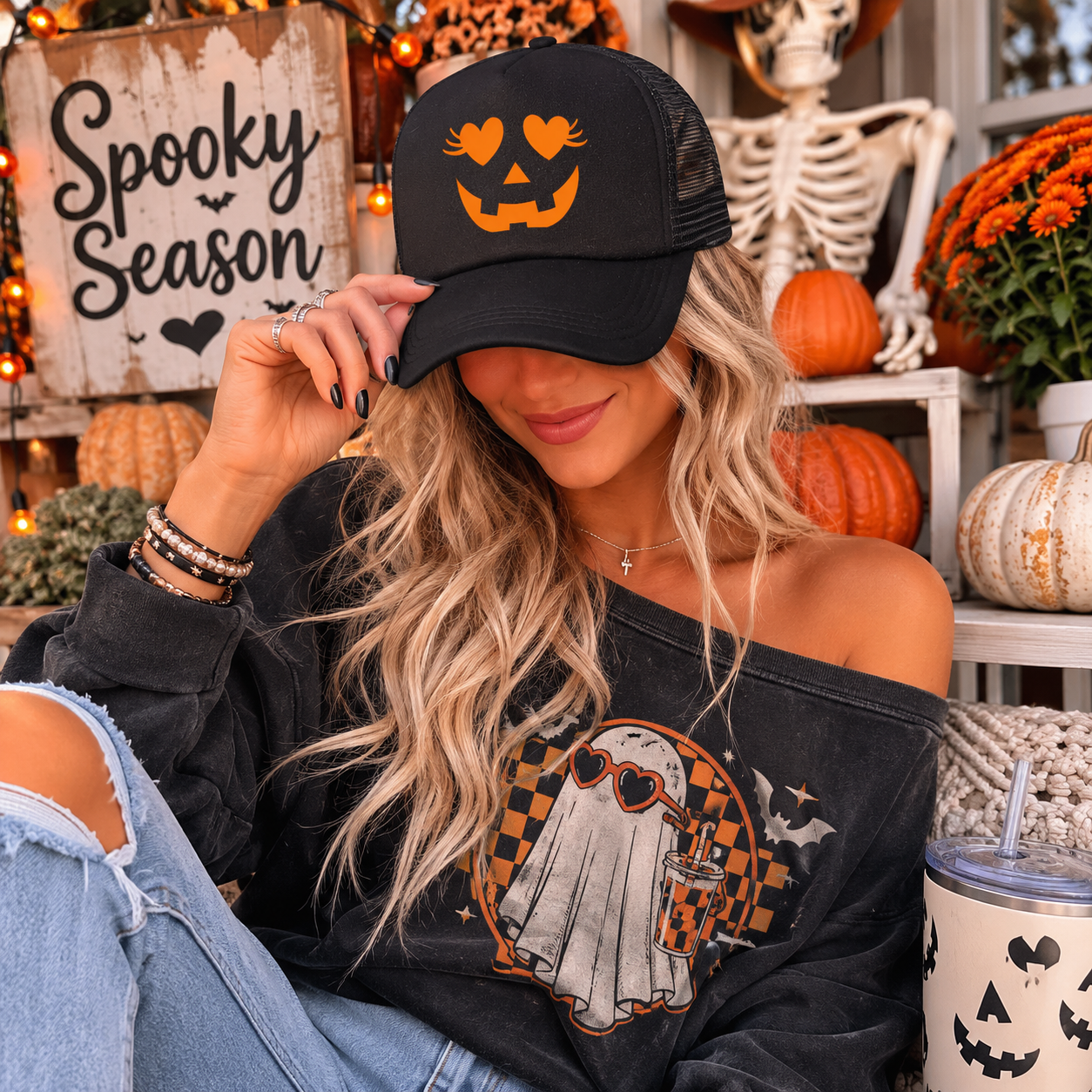 Girly Jack-o-Lanter - Trucker Hat